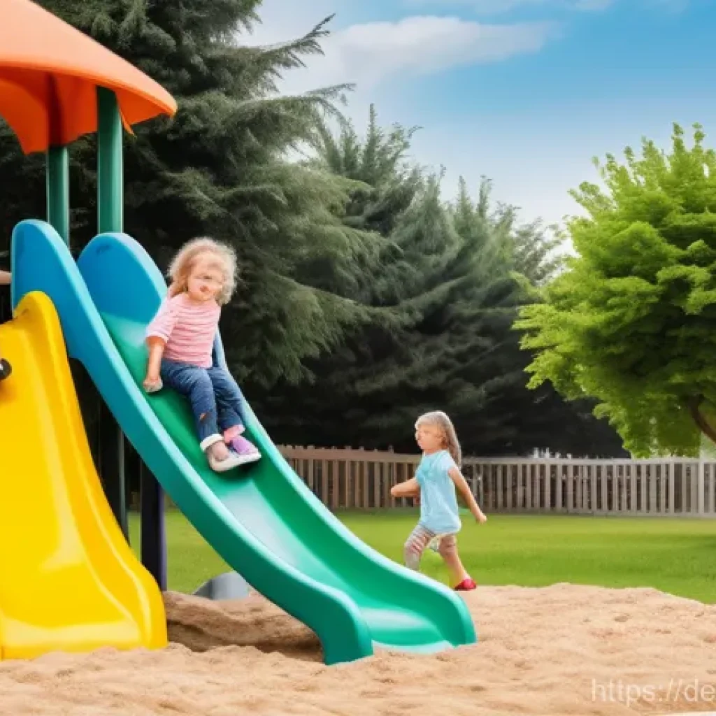 독일어에서 유래된 영어 단어 - **Kindergarten Playground Fun:**
    An idyllic and brightly lit outdoor kindergarten playground sce...