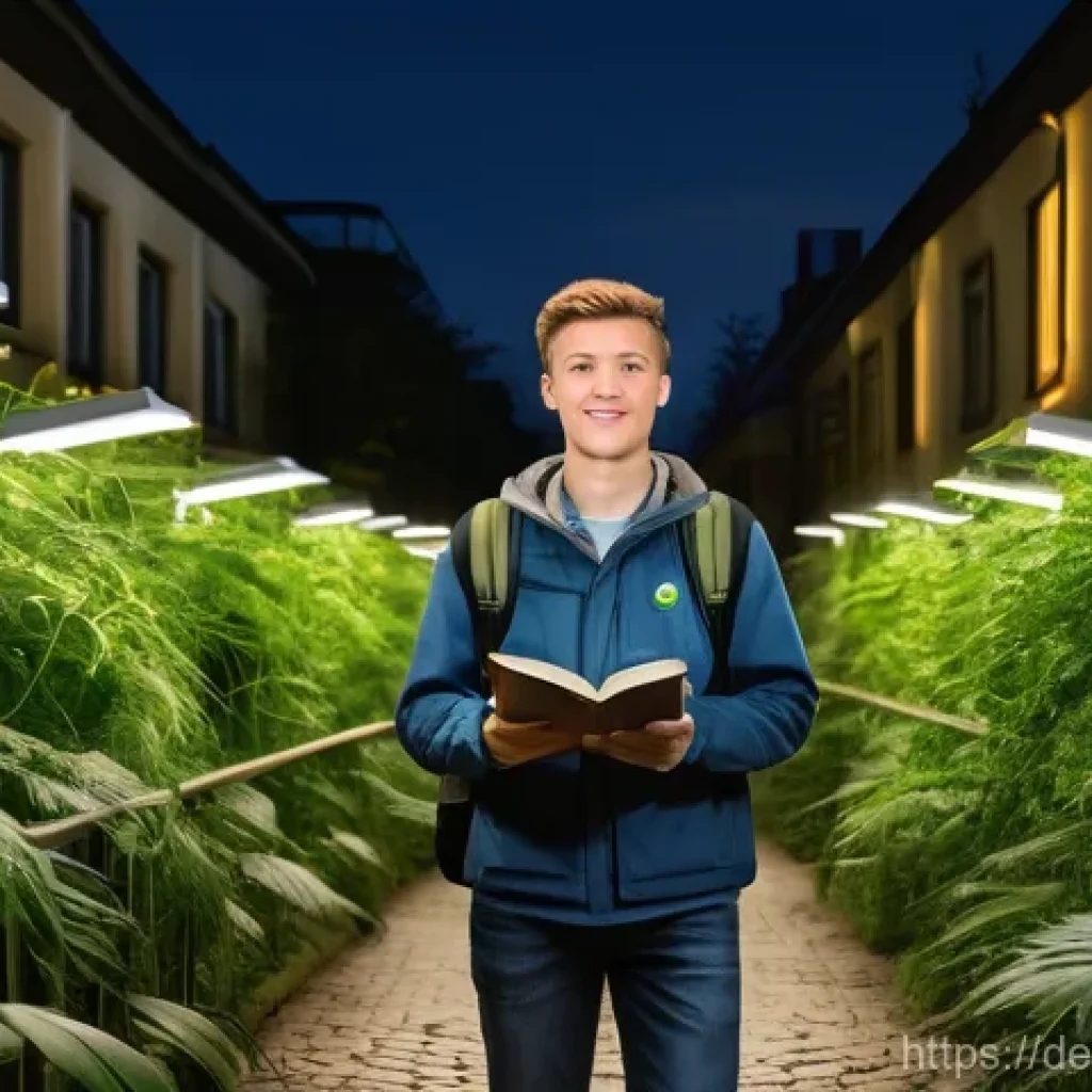 독일어 자격증 종류 및 활용법 - A diverse young adult, appearing confident and determined, navigates a metaphorical "jungle" of Germ...