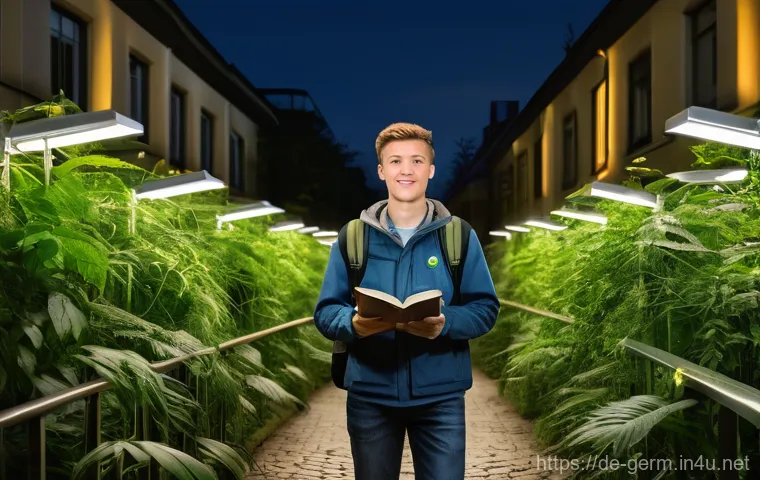 독일어 자격증 종류 및 활용법 - A diverse young adult, appearing confident and determined, navigates a metaphorical "jungle" of Germ...