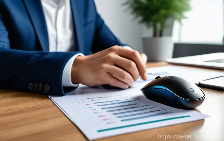 독일어 공식 문서 작성법 - A person, mid-30s, with a focused expression, sits at a tidy wooden desk in a well-lit German home o...