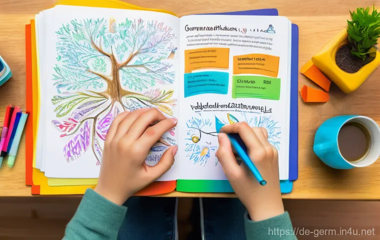 독일어 단어장 만들기 - A focused young adult, casually dressed in a comfortable sweater and jeans, is sitting on a modern t...