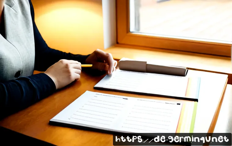 독일어 어순과 문법 규칙 - Photorealistic German language tutor at a bright home office desk, carefully arranging a row of blan...